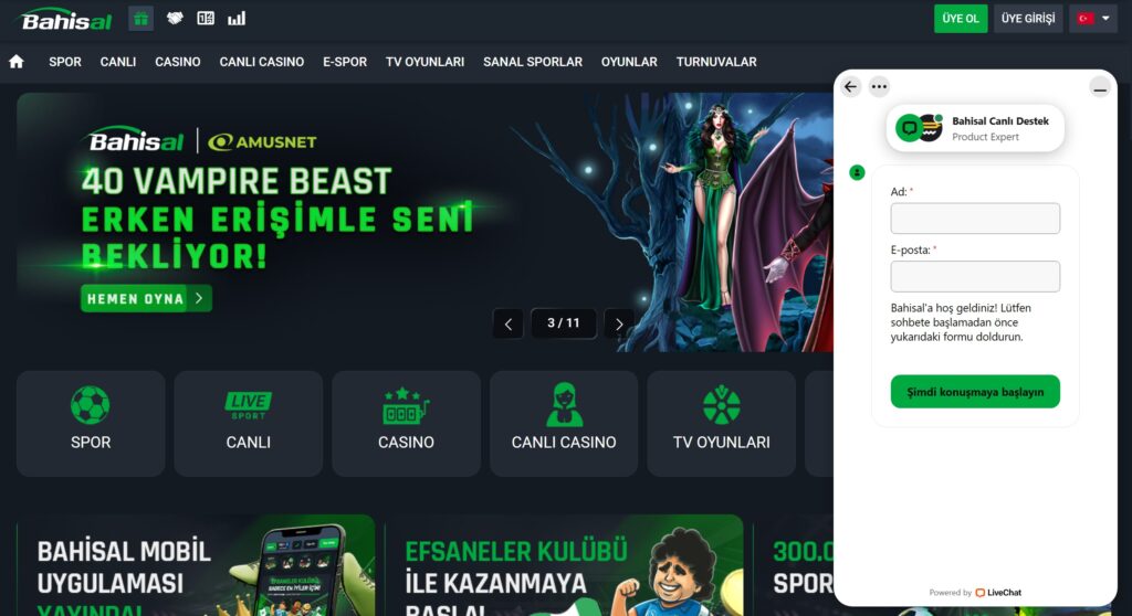 bahisal canlı destek